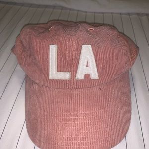 pink LA hat